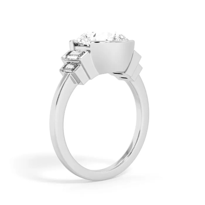 deBebians Partial Bezel Five Stone Engagement Ring Setting Rings