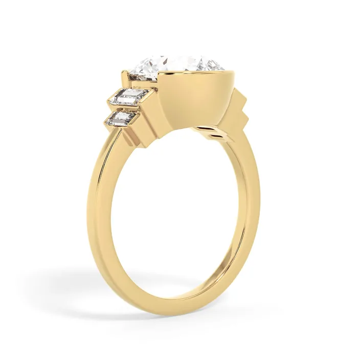 deBebians Partial Bezel Five Stone Engagement Ring Setting Rings
