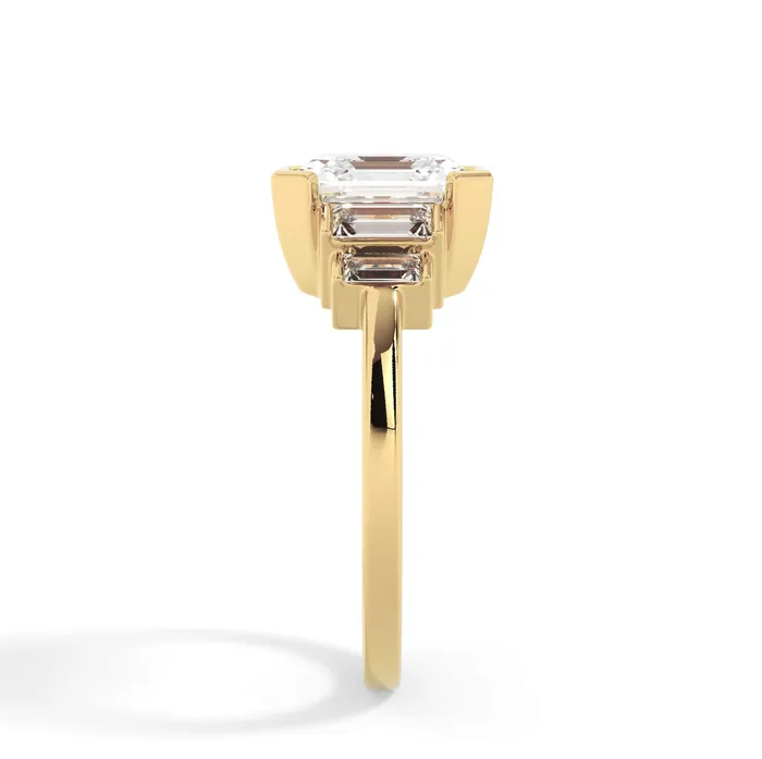 deBebians Partial Bezel Five Stone Engagement Ring Setting Rings