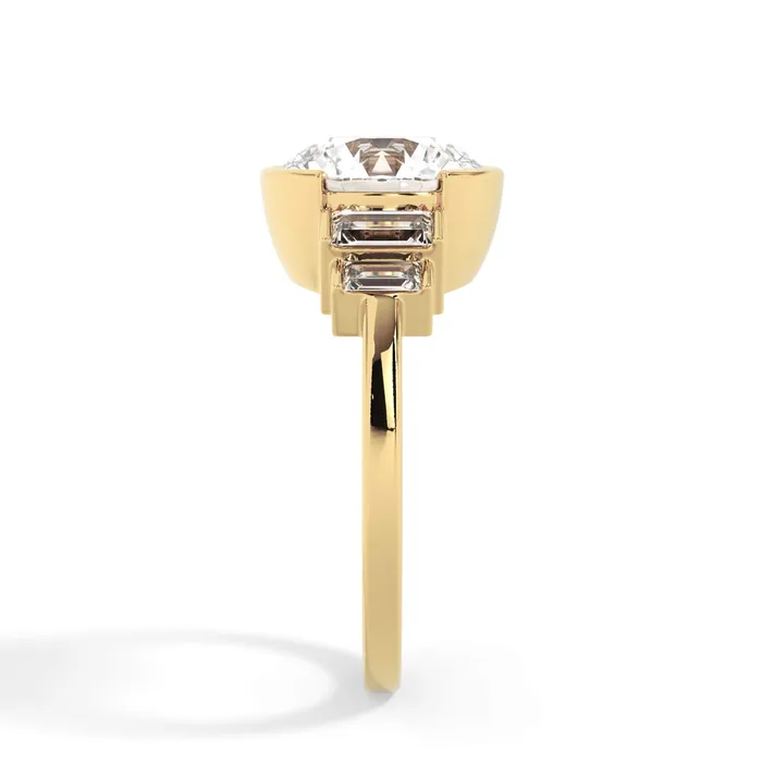deBebians Partial Bezel Five Stone Engagement Ring Setting Rings