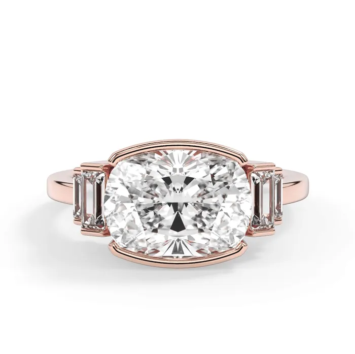 deBebians Partial Bezel Five Stone Engagement Ring Setting Rings