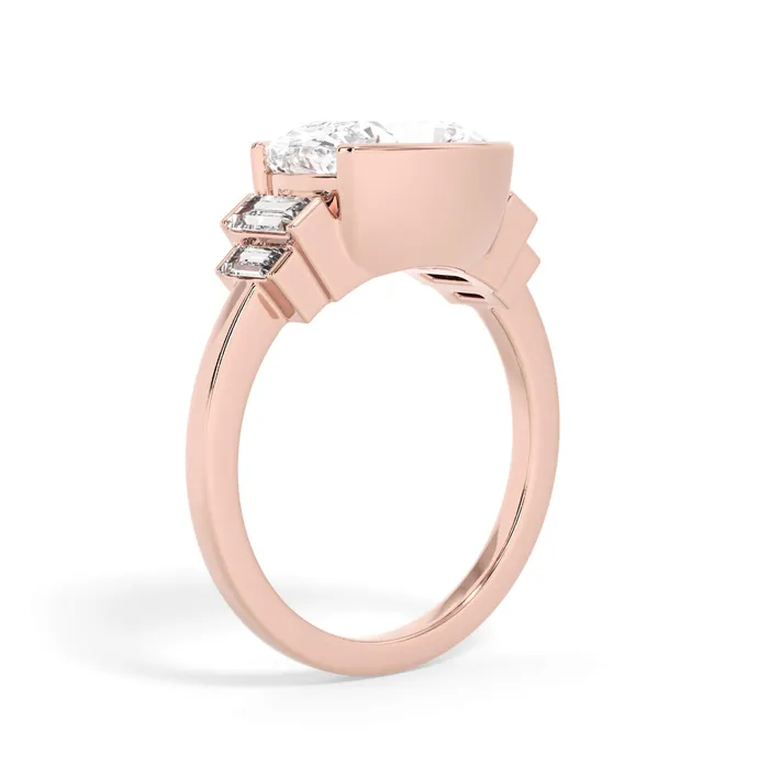 deBebians Partial Bezel Five Stone Engagement Ring Setting Rings