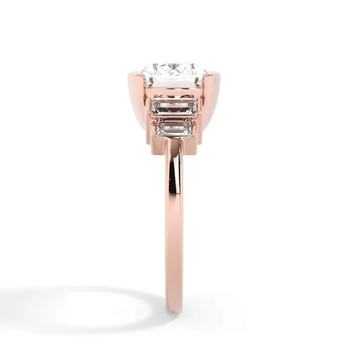 deBebians Partial Bezel Five Stone Engagement Ring Setting Rings