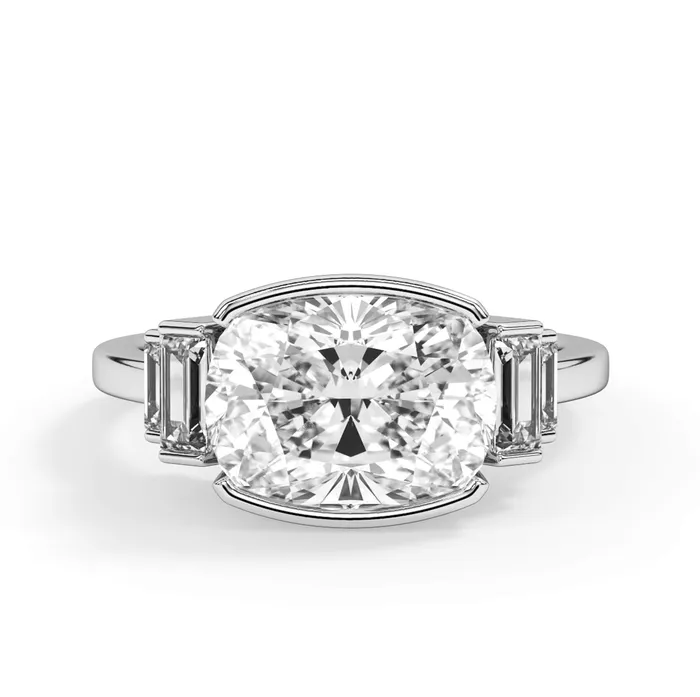 deBebians Partial Bezel Five Stone Engagement Ring Setting Rings