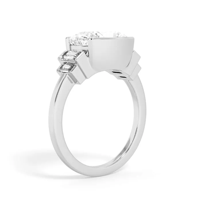deBebians Partial Bezel Five Stone Engagement Ring Setting Rings