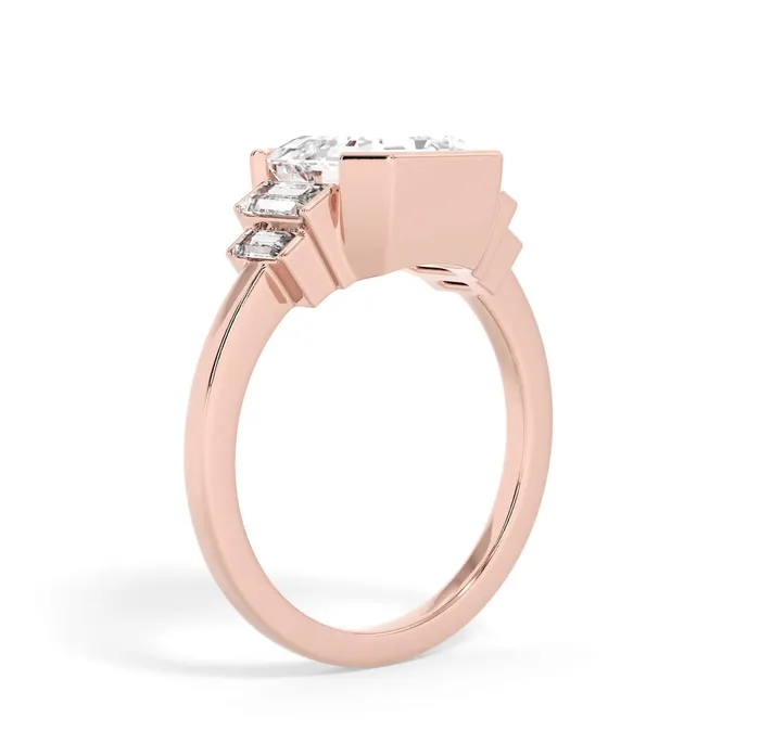 deBebians Partial Bezel Five Stone Engagement Ring Setting Rings
