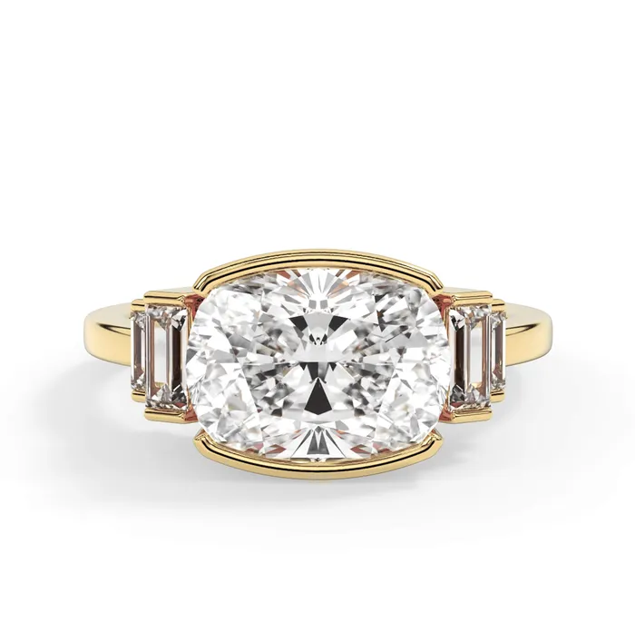 deBebians Partial Bezel Five Stone Engagement Ring Setting Rings