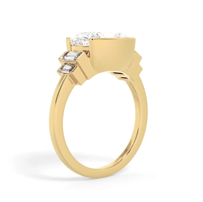 deBebians Partial Bezel Five Stone Engagement Ring Setting Rings