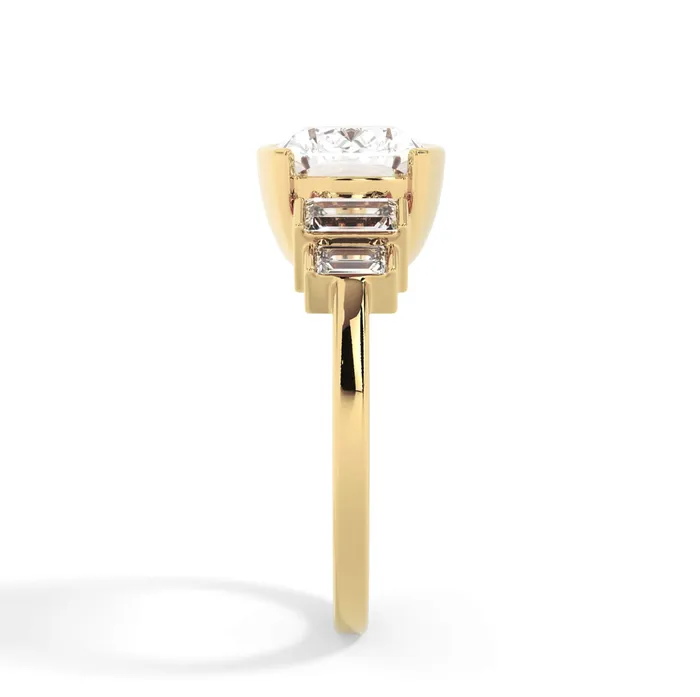 deBebians Partial Bezel Five Stone Engagement Ring Setting Rings