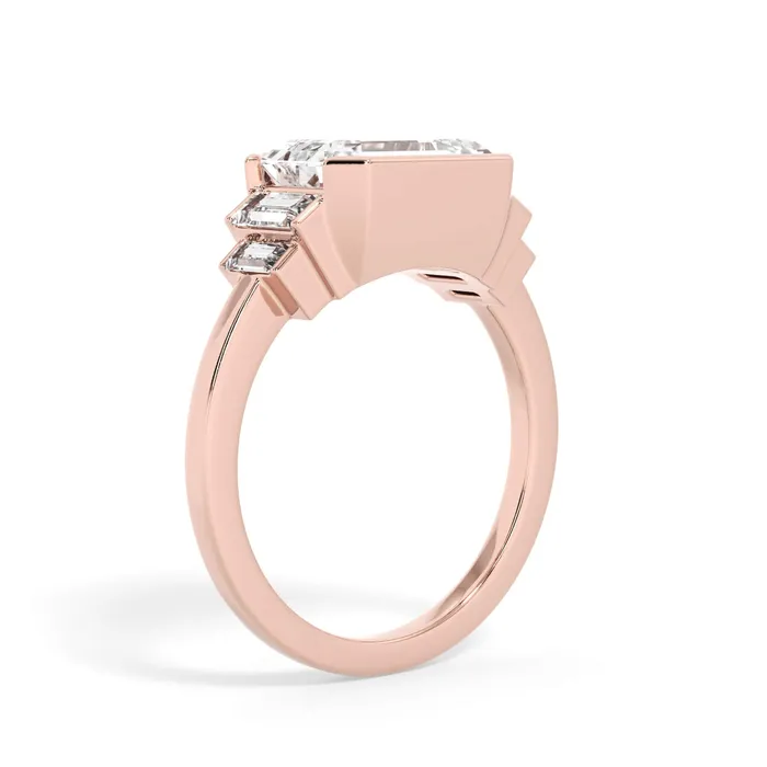 deBebians Partial Bezel Five Stone Engagement Ring Setting Rings