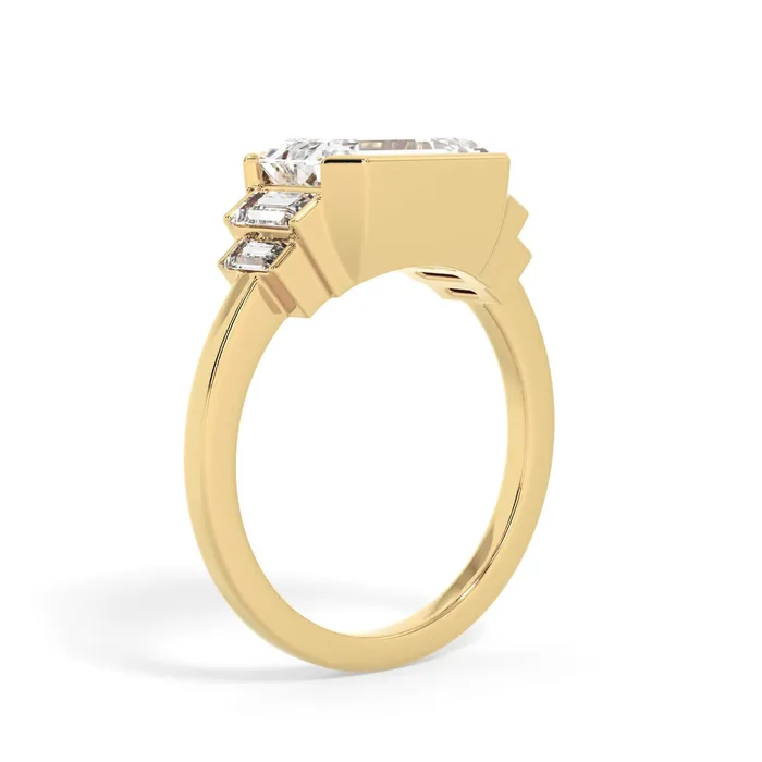 deBebians Partial Bezel Five Stone Engagement Ring Setting Rings