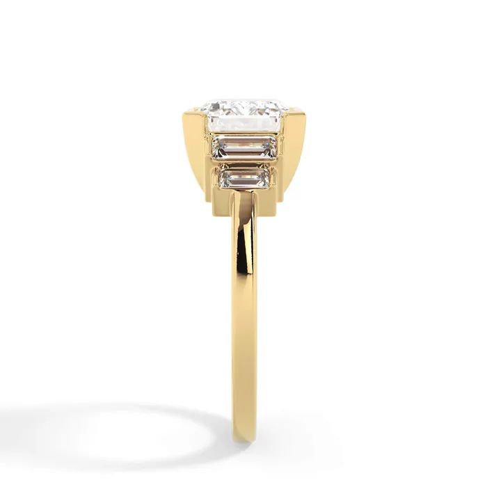 deBebians Partial Bezel Five Stone Engagement Ring Setting Rings