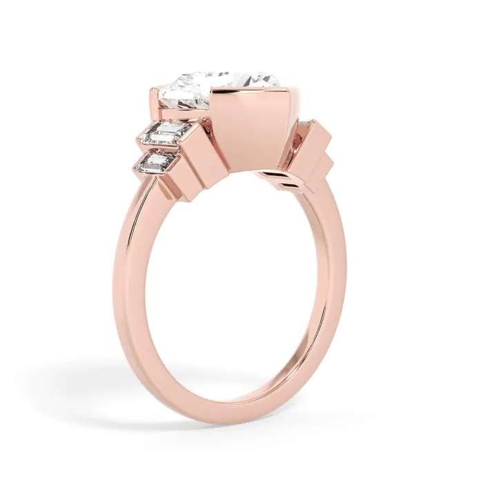 deBebians Partial Bezel Five Stone Engagement Ring Setting Rings