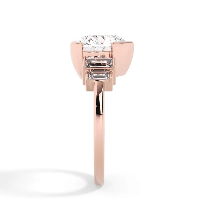 deBebians Partial Bezel Five Stone Engagement Ring Setting Rings