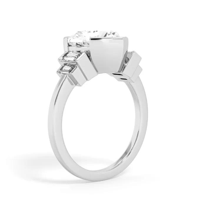 deBebians Partial Bezel Five Stone Engagement Ring Setting Rings