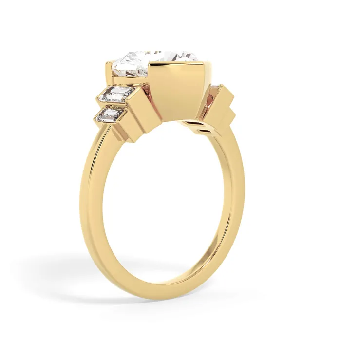 deBebians Partial Bezel Five Stone Engagement Ring Setting Rings