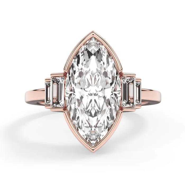 deBebians Partial Bezel Five Stone Engagement Ring Setting Rings