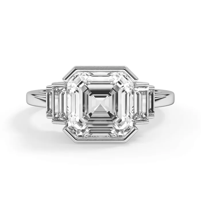 deBebians Partial Bezel Five Stone Engagement Ring Setting Rings