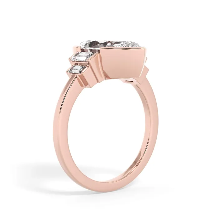 deBebians Partial Bezel Five Stone Engagement Ring Setting Rings