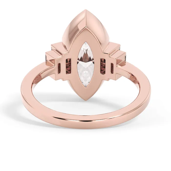 deBebians Partial Bezel Five Stone Engagement Ring Setting Rings
