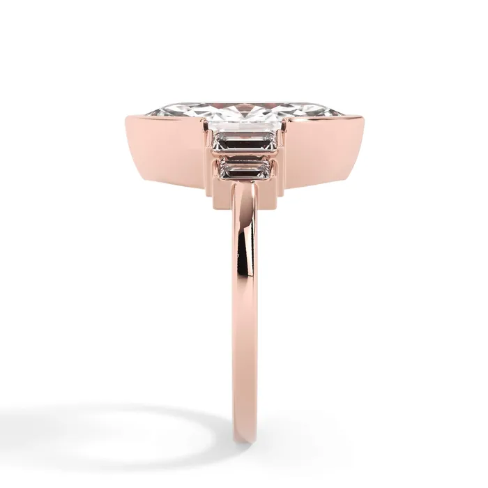 deBebians Partial Bezel Five Stone Engagement Ring Setting Rings
