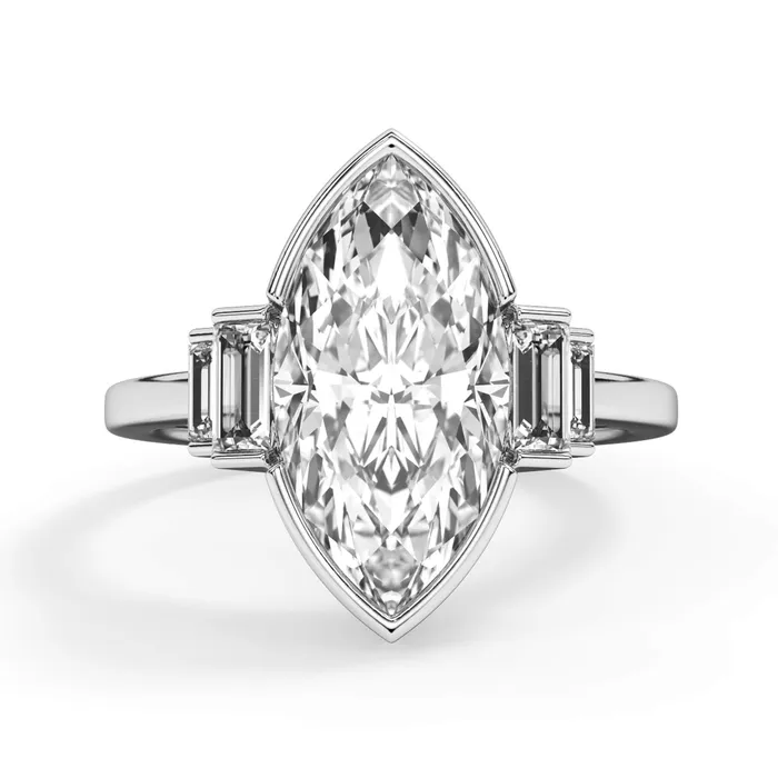 deBebians Partial Bezel Five Stone Engagement Ring Setting Rings