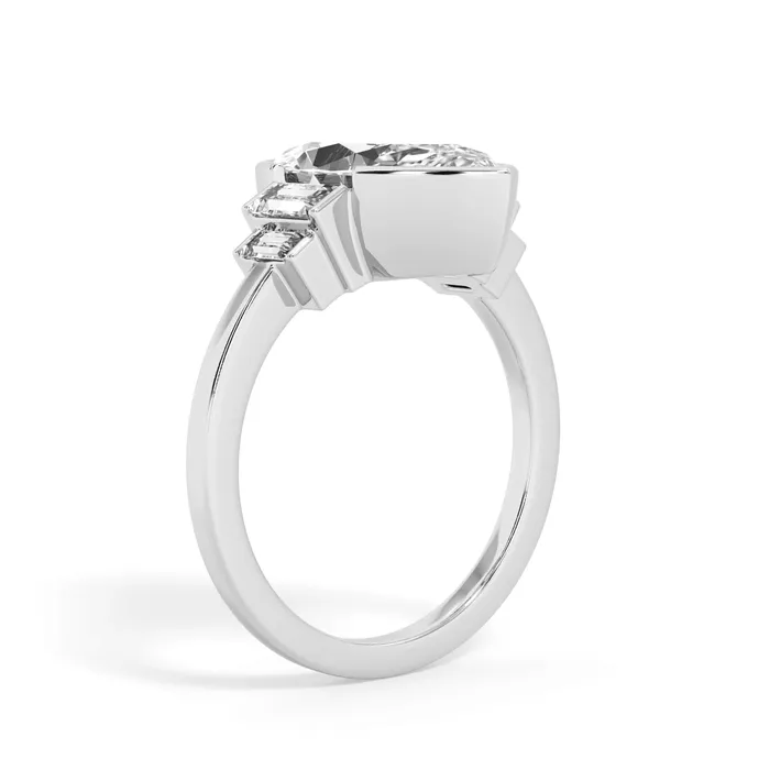 deBebians Partial Bezel Five Stone Engagement Ring Setting Rings