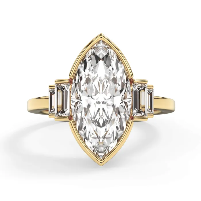 deBebians Partial Bezel Five Stone Engagement Ring Setting Rings