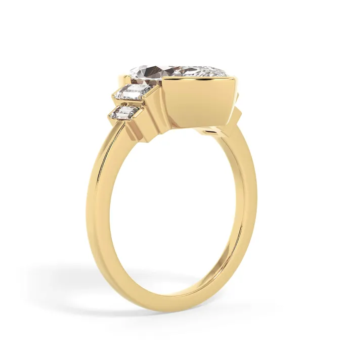 deBebians Partial Bezel Five Stone Engagement Ring Setting Rings