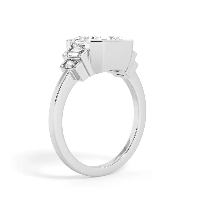 deBebians Partial Bezel Five Stone Engagement Ring Setting Rings