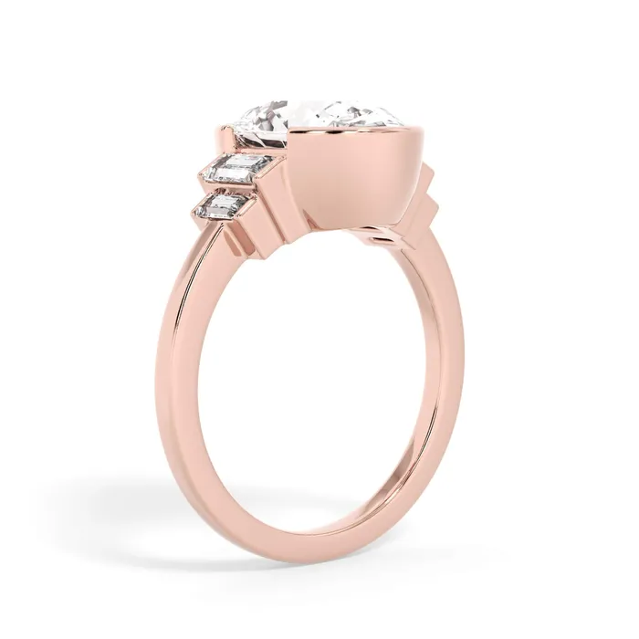 deBebians Partial Bezel Five Stone Engagement Ring Setting Rings