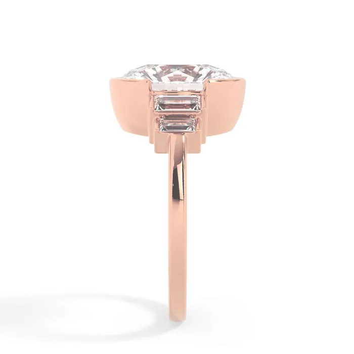 deBebians Partial Bezel Five Stone Engagement Ring Setting Rings