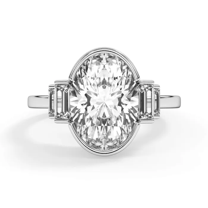 deBebians Partial Bezel Five Stone Engagement Ring Setting Rings
