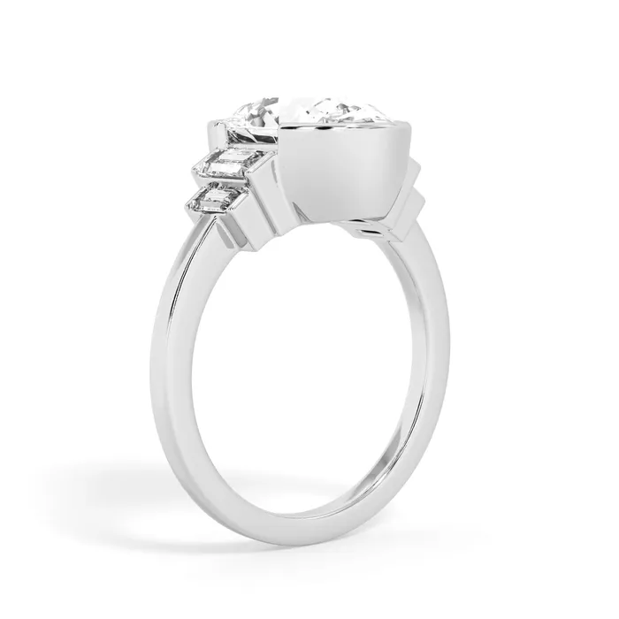 deBebians Partial Bezel Five Stone Engagement Ring Setting Rings