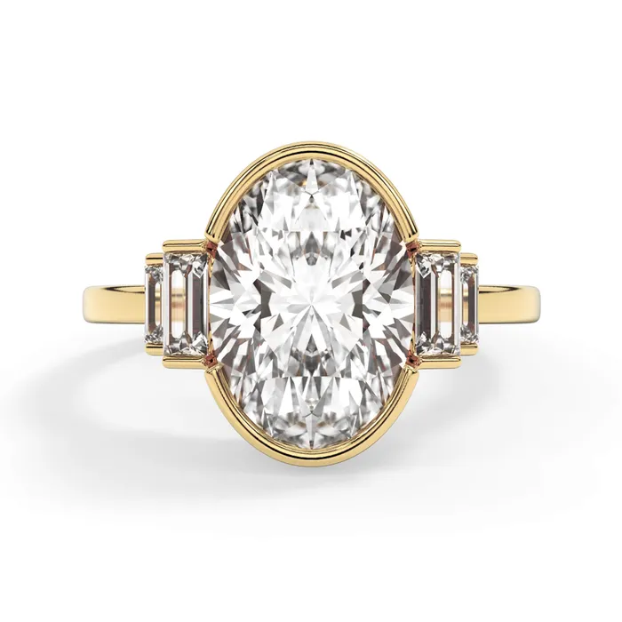 deBebians Partial Bezel Five Stone Engagement Ring Setting Rings