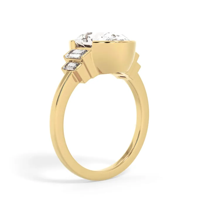 deBebians Partial Bezel Five Stone Engagement Ring Setting Rings