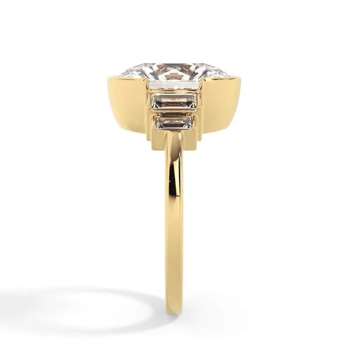 deBebians Partial Bezel Five Stone Engagement Ring Setting Rings