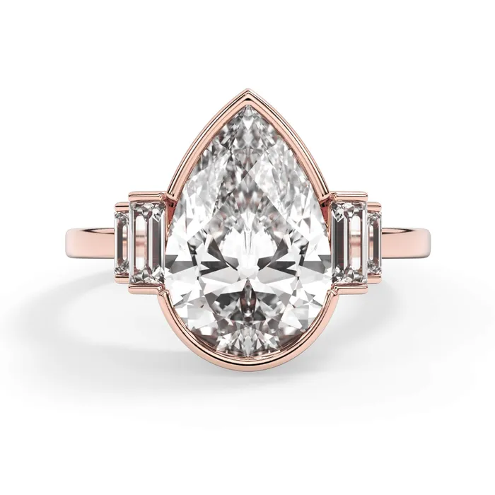 deBebians Partial Bezel Five Stone Engagement Ring Setting Rings