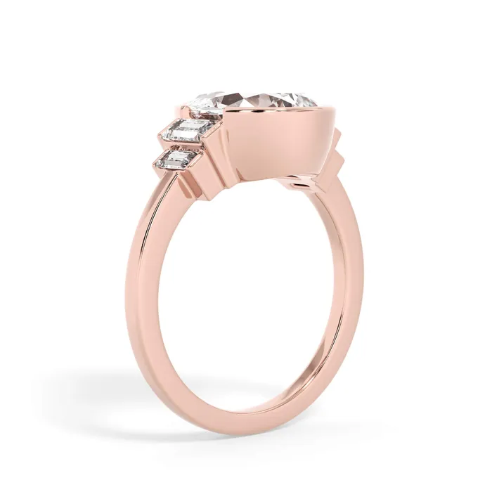 deBebians Partial Bezel Five Stone Engagement Ring Setting Rings