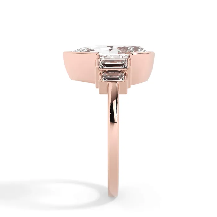 deBebians Partial Bezel Five Stone Engagement Ring Setting Rings