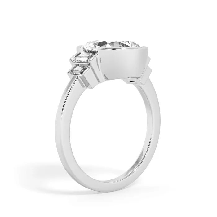 deBebians Partial Bezel Five Stone Engagement Ring Setting Rings