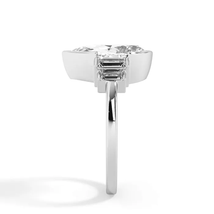 deBebians Partial Bezel Five Stone Engagement Ring Setting Rings