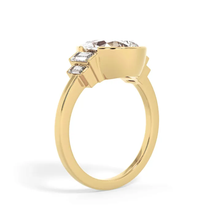 deBebians Partial Bezel Five Stone Engagement Ring Setting Rings