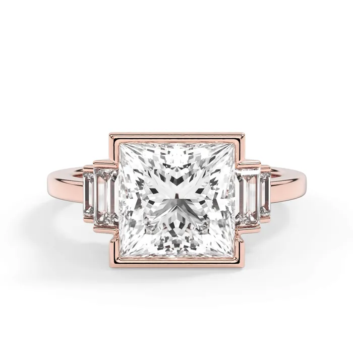 deBebians Partial Bezel Five Stone Engagement Ring Setting Rings