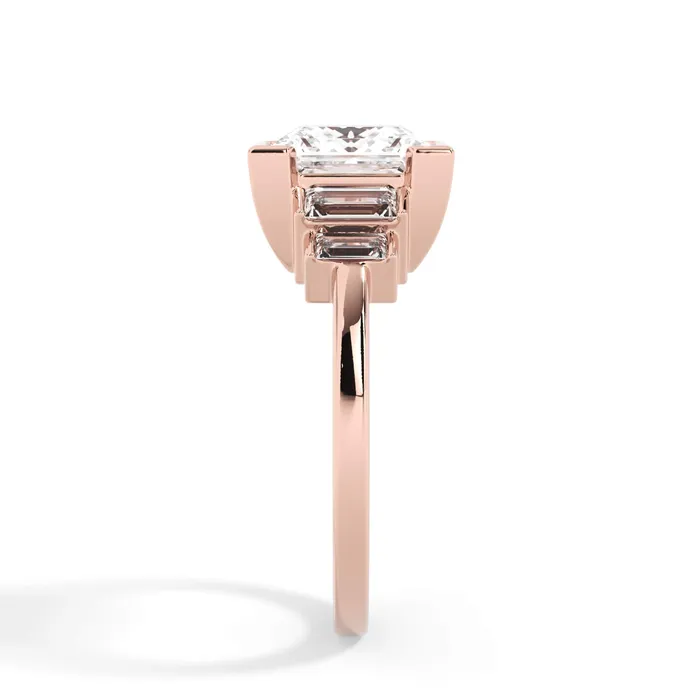 deBebians Partial Bezel Five Stone Engagement Ring Setting Rings