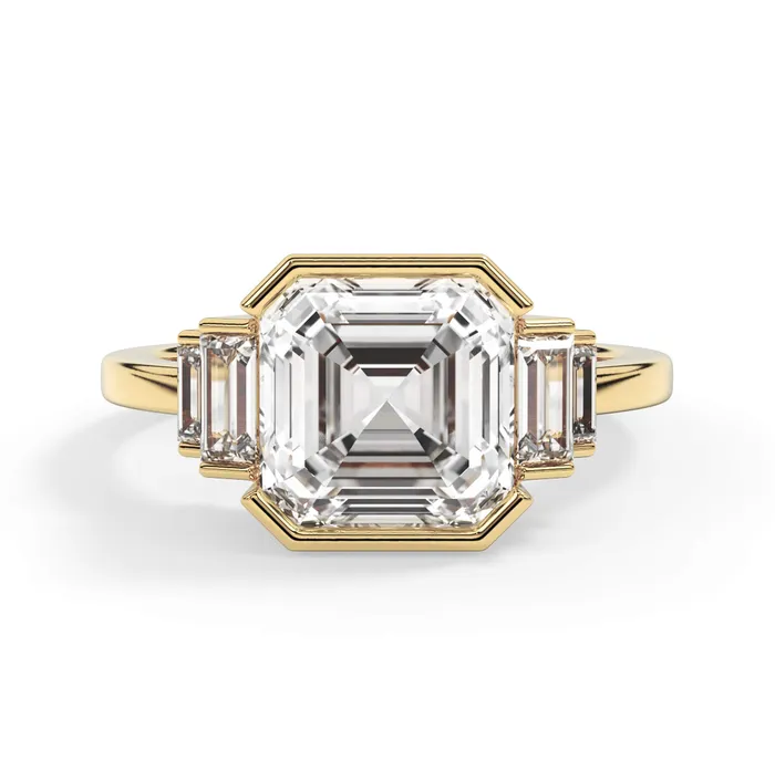 deBebians Partial Bezel Five Stone Engagement Ring Setting Rings