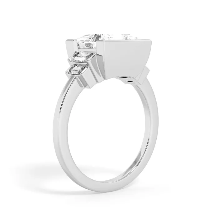 deBebians Partial Bezel Five Stone Engagement Ring Setting Rings