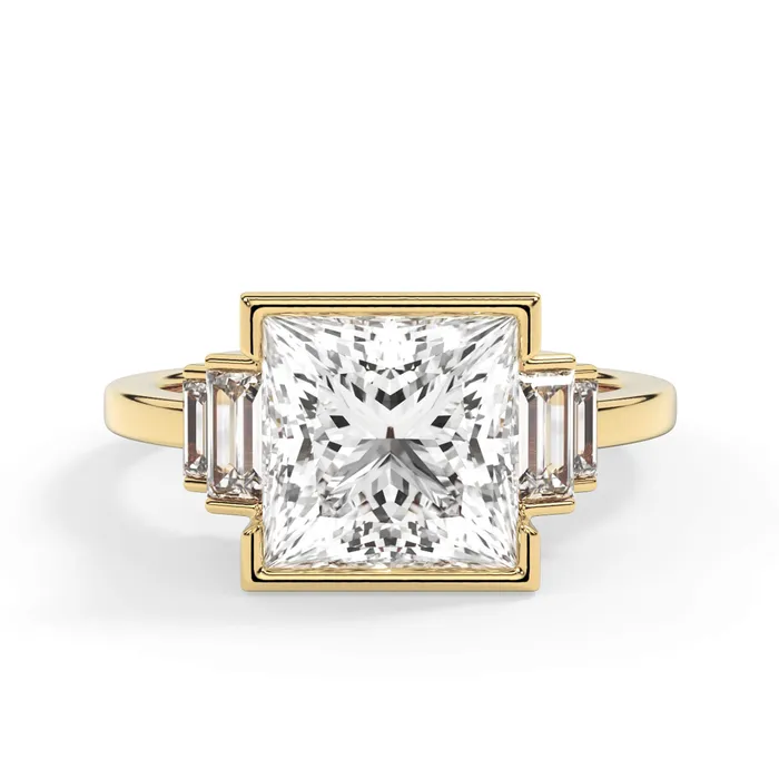 deBebians Partial Bezel Five Stone Engagement Ring Setting Rings