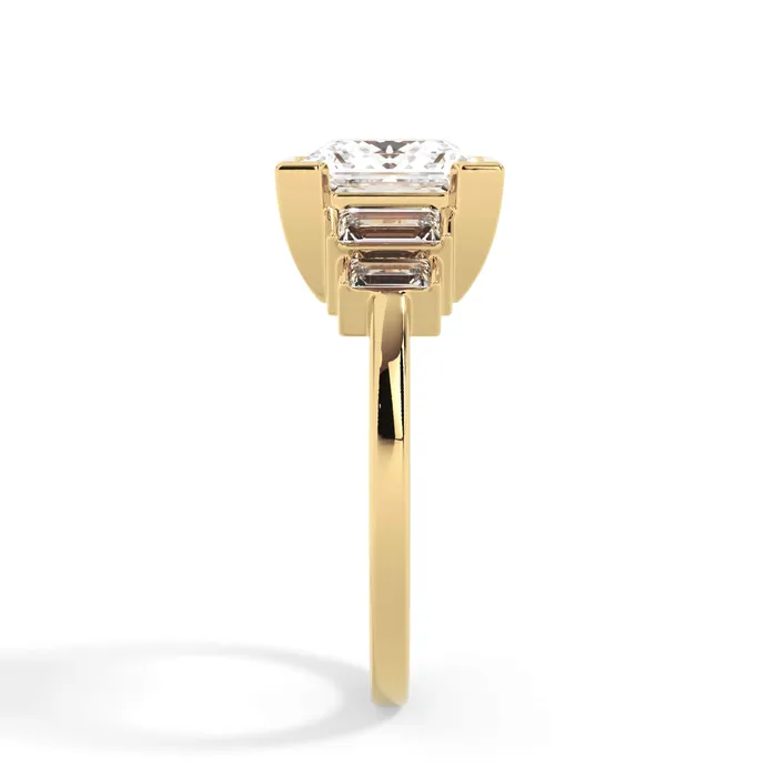 deBebians Partial Bezel Five Stone Engagement Ring Setting Rings