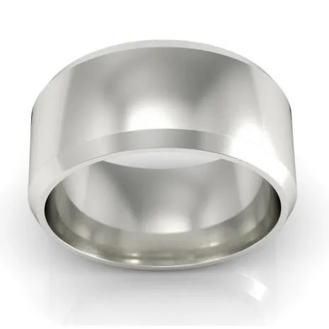 deBebians Rings Platinum Wedding Ring Beveled 9mm